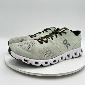 On Cloud X Swiss Engineering Men Size 12.5 Aloe White Green Running Shoes